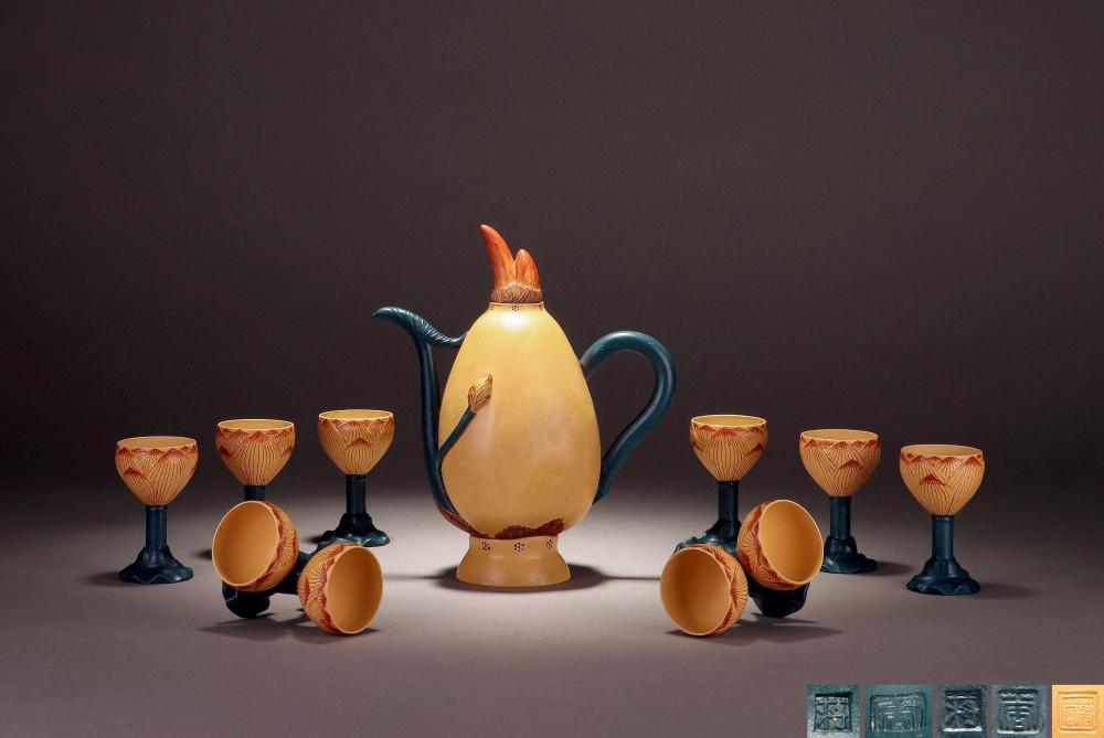 蔣蓉作品蔣蓉 白藕酒具 （十一頭）